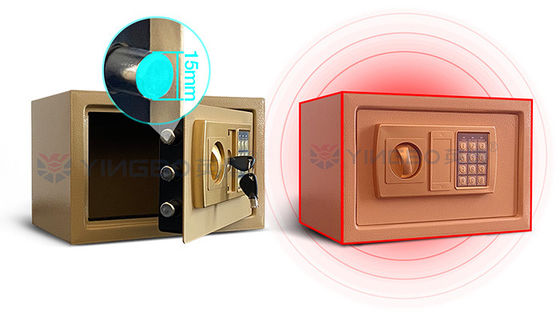ゴールド 3ボルト 2キー 電子 デジタル 鋼鉄 セキュリティ セーフ 8.5L 310x200x200mm