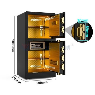 ブラック・ダブルドア・ホーム・スマート・セキュリティ・セーフボックス H39.5in YB/RS-100D