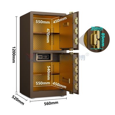 95kg スマートホーム 安全な指紋錠 双ドア YB/RS-120D コーヒー