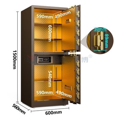固形鋼の2ドア家庭用セーフボックス セキュリティ用 H1500mm YB/RS-150D