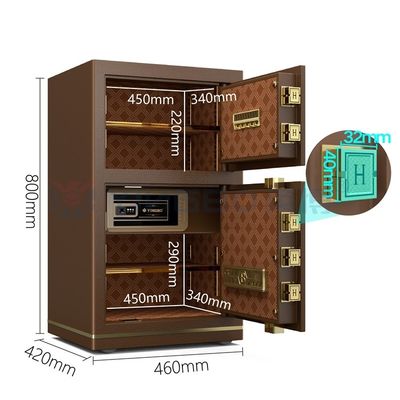 二重アラーム スマート電子デジタルオフィス セキュリティのためのセーフボックス H800mm