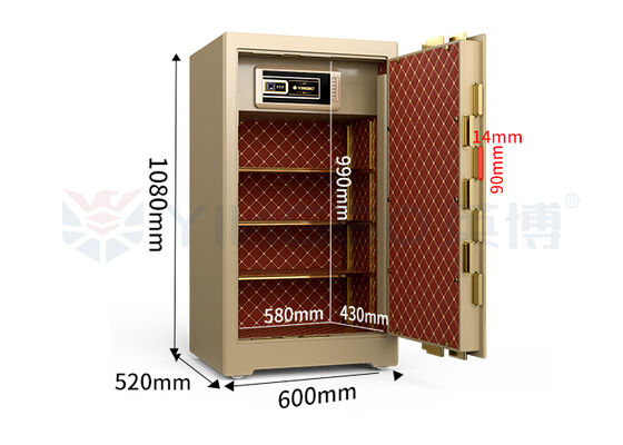 H1080mm 商業用セーフ ボックス 固体鋼 建設用銀行セーフ グレード