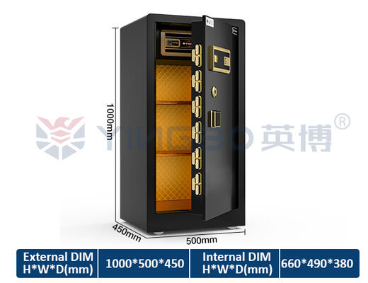 ISO & CE & RoHS & 特許 7つの開閉方法 デュアル無垢鋼製 家庭用金庫 68kg YB/RS-100